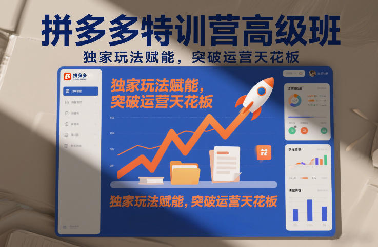 拼多多特训营高阶班，独家玩法赋能，突破运营天花板（更新260804）-驿想项目网