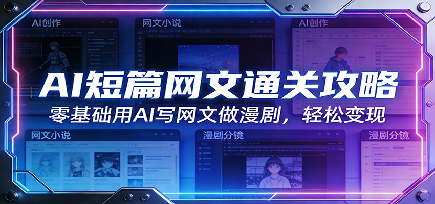 AI短篇网文通关攻略：零基础用AI写网文做漫剧，轻松变现-驿想项目网