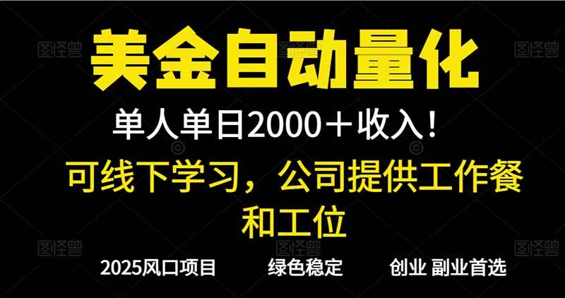 （16653期）2025超前美金自动量化！单人单日收益1000+，线下学习，支持实地考察-驿想项目网