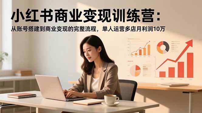 (16698期)小红书商业变现训练营:从账号搭建到商业变现的完整流程,单人运营多店月利润10万-驿想项目网