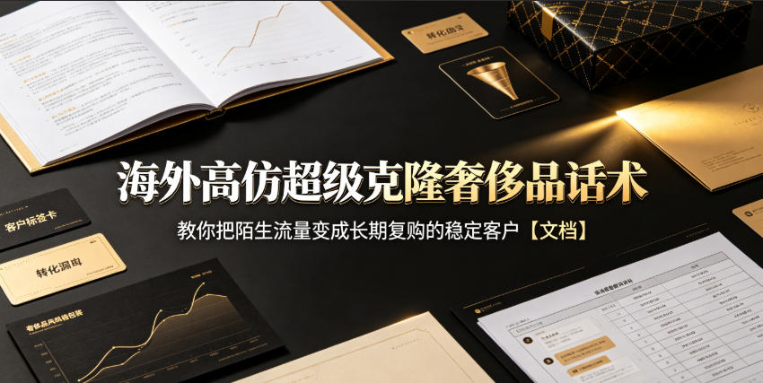 海外高仿超级克隆奢侈品话术，教你把陌生流量变成长期复购的稳定客户【文档】-驿想项目网