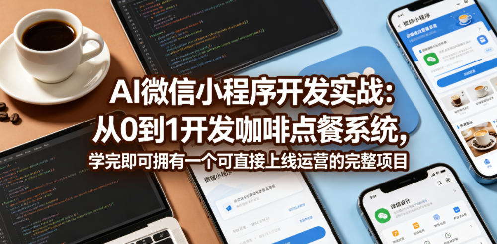 AI微信小程序开发实战：从0到1开发咖啡点餐系统，学完即可拥有一个可直接上线运营的完整项目-驿想项目网