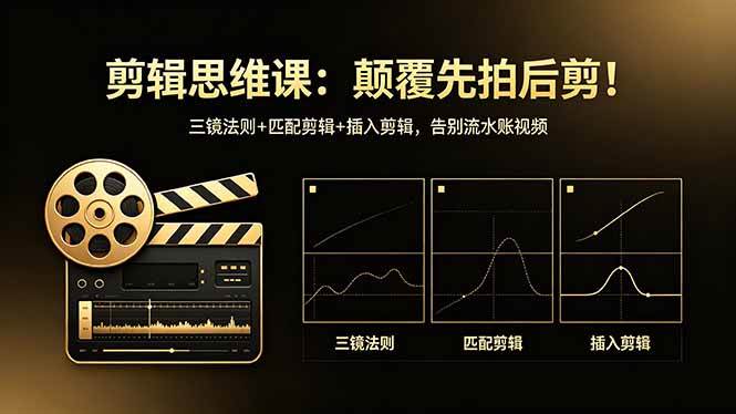 （18285期）剪辑思维课：颠覆先拍后剪！三镜法则+匹配剪辑+插入剪辑，告别流水账视频-驿想项目网