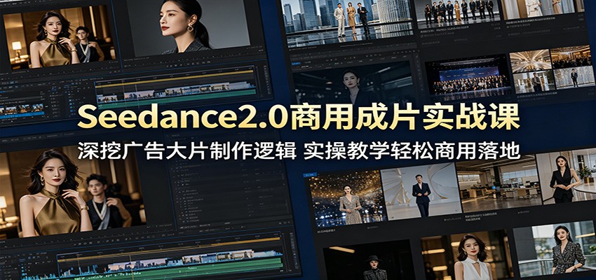 Seedance2.0商用成片实战课：深挖广告大片制作逻辑，实操教学轻松商用落地-驿想项目网
