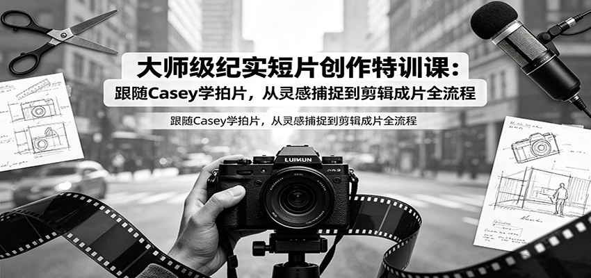 大师级纪实短片创作特训课：跟随Casey学拍片，从灵感捕捉到剪辑成片全流程-驿想项目网