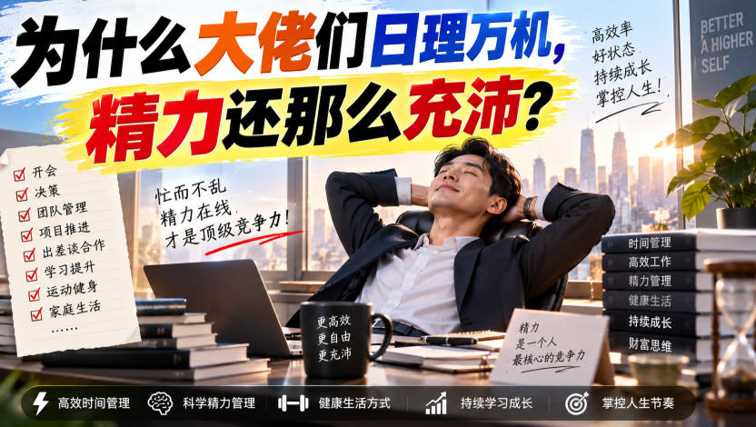 付费文章：为什么大佬们日理万机，精力还那么充沛？-驿想项目网