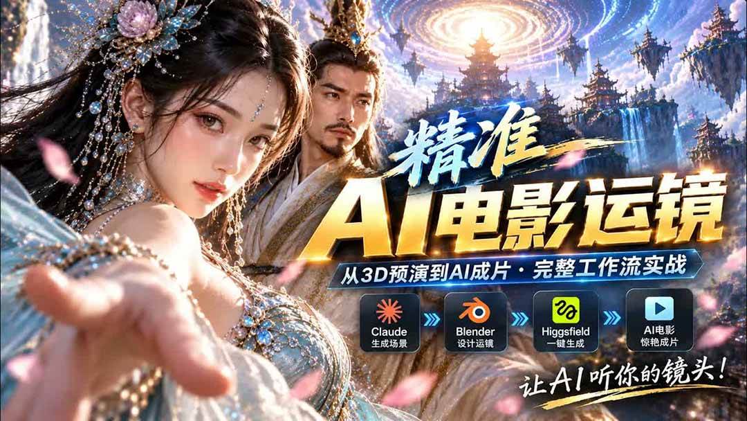 (20503期)AI视频终于能精准运镜了!Claude + Blender + Higgsfield 免费插件实测-驿想项目网