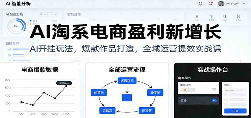 AI淘系电商盈利新增长，AI开挂玩法，爆款作品打造，全域运营提效实战课-驿想项目网