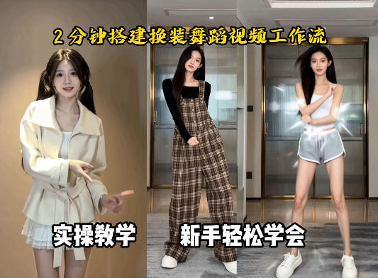 通过Coze工作流,制作《跳舞卡点换装视频》,两分钟制作完成,从0到1演示搭建过程-驿想项目网