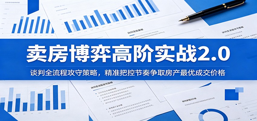 卖房博弈高阶实战2.0:谈判全流程攻守策略,精准把控节奏争取房产最优成交价格-驿想项目网