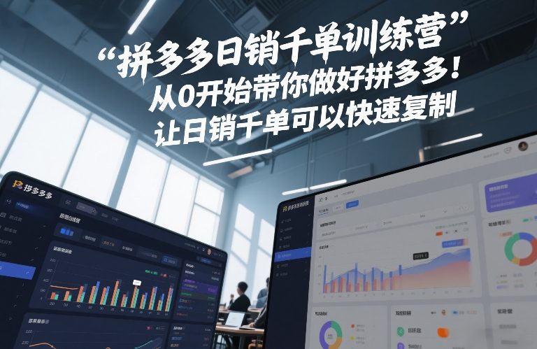 拼多多日销千单训练营，从0开始带你做好拼多多，让日销千单可以快速复制(更新26年4月)-驿想项目网