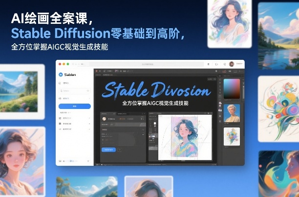 AI绘画全案课，Stable Diffusion零基础到高阶，全方位掌握AIGC视觉生成技能-驿想项目网