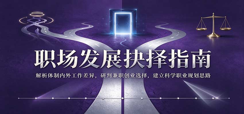 职场发展抉择指南：解析体制内外工作差异，研判兼职创业选择，建立科学职业规划思路-驿想项目网