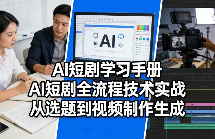 AI短剧学习手册，AI短剧全流程技术实战，从选题到视频制作生成-驿想项目网