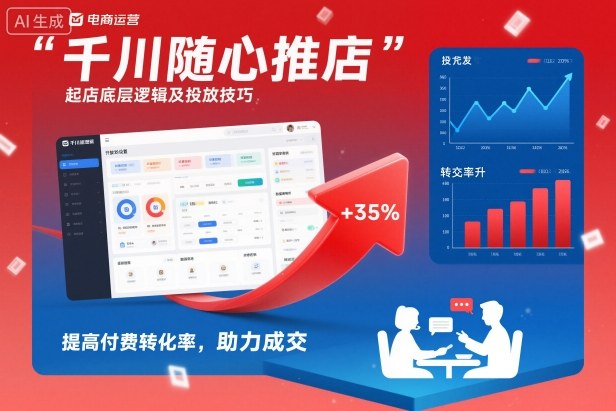 千川随心推起店底层逻辑及投放技巧,提高付费转化率,助力成交-驿想项目网