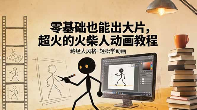（17464期）零基础也能出大片，超火的火柴人动画教程（藏经人风格）-驿想项目网