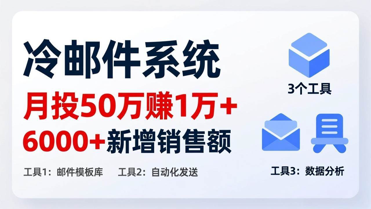 (17469期)月投 50 刀赚 1 万 +!冷邮件系统:6000 + 新增销售额,靠 3 个工具轻松搞-驿想项目网