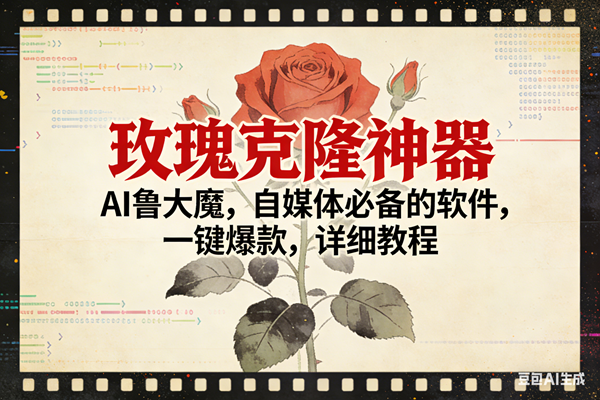 （17000期）玫瑰克隆神器，ai鲁大魔，自媒体必备，一键爆款，详细使用教程-驿想项目网