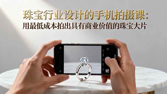 (16385期)珠宝行业设计的手机拍摄课:用最低成本拍出具有商业价值的珠宝大片!-驿想项目网