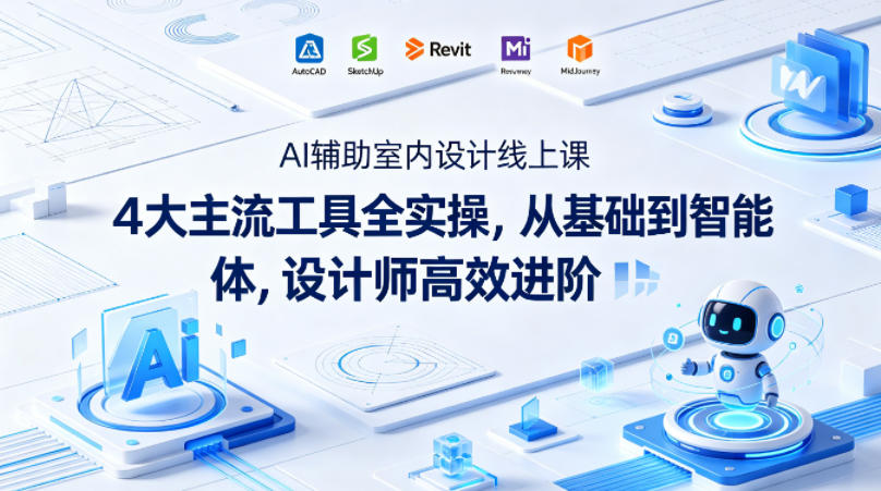 AI辅助室内设计线上课｜4大主流工具全实操，从基础到智能体，设计师高效进阶-驿想项目网