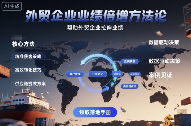 外贸企业业绩倍增方法论，帮助外贸企业拉伸业绩-驿想项目网