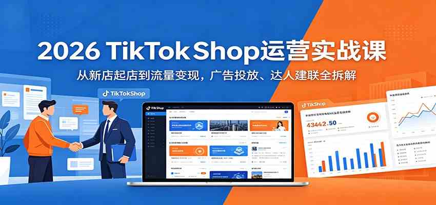 2026 TikTokShop运营实战课：从新店起店到流量变现，广告投放、达人建联全拆解-驿想项目网