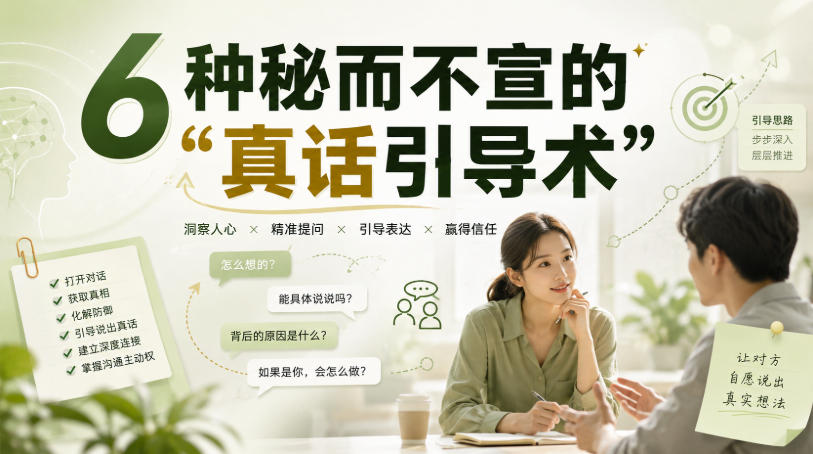 付费文章：6种秘而不宣的“真话引导术”-驿想项目网