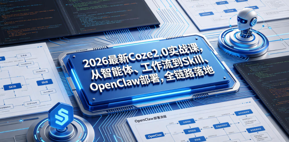 2026最新Coze2.0实战课,从智能体、工作流到Skill、OpenClaw部署,全链路落地-驿想项目网