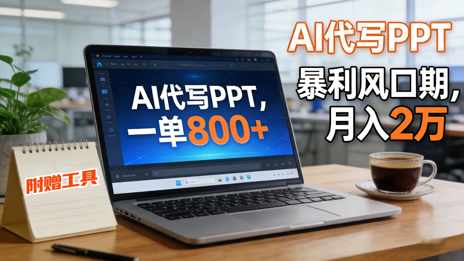 AI 代写做 PPT！一单狂赚 800+，风口期月入 2 万（工具 + 提示词直接送）-驿想项目网