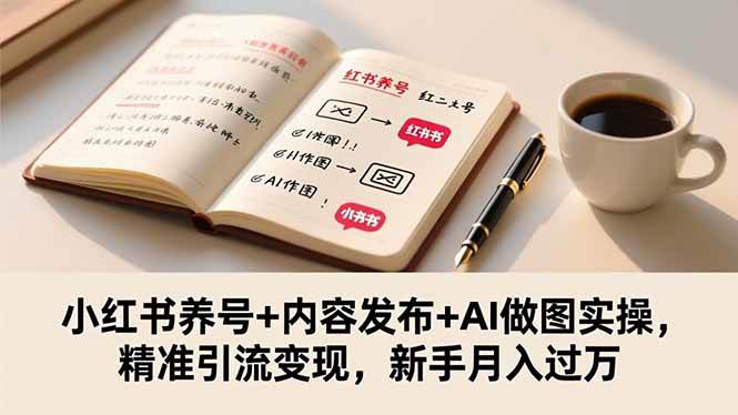 (16498期)小红书养号+内容发布+AI做图实操,精准引流变现,新手月入过万-驿想项目网