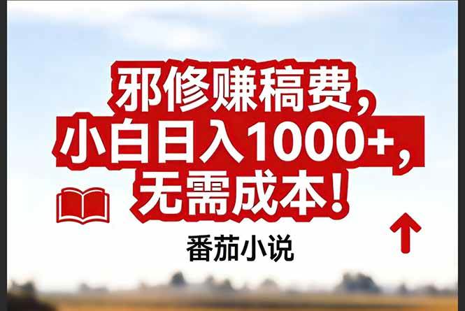 （17206期）番茄小说赚稿费邪修玩法无需成本，真实日入1000+，超级简单！-驿想项目网