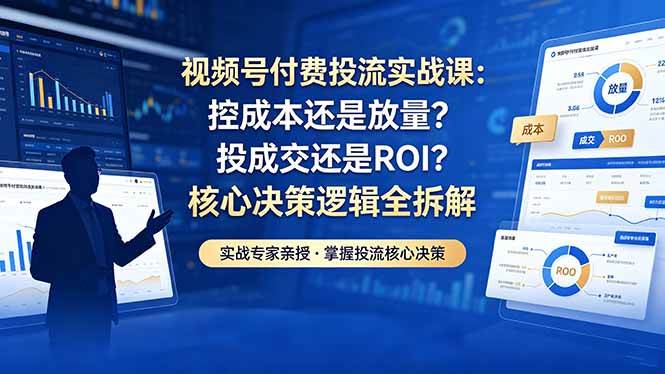（18462期）视频号付费投流实战课-5月：控成本还是放量？投成交还是ROI？核心决策逻辑全拆解-驿想项目网