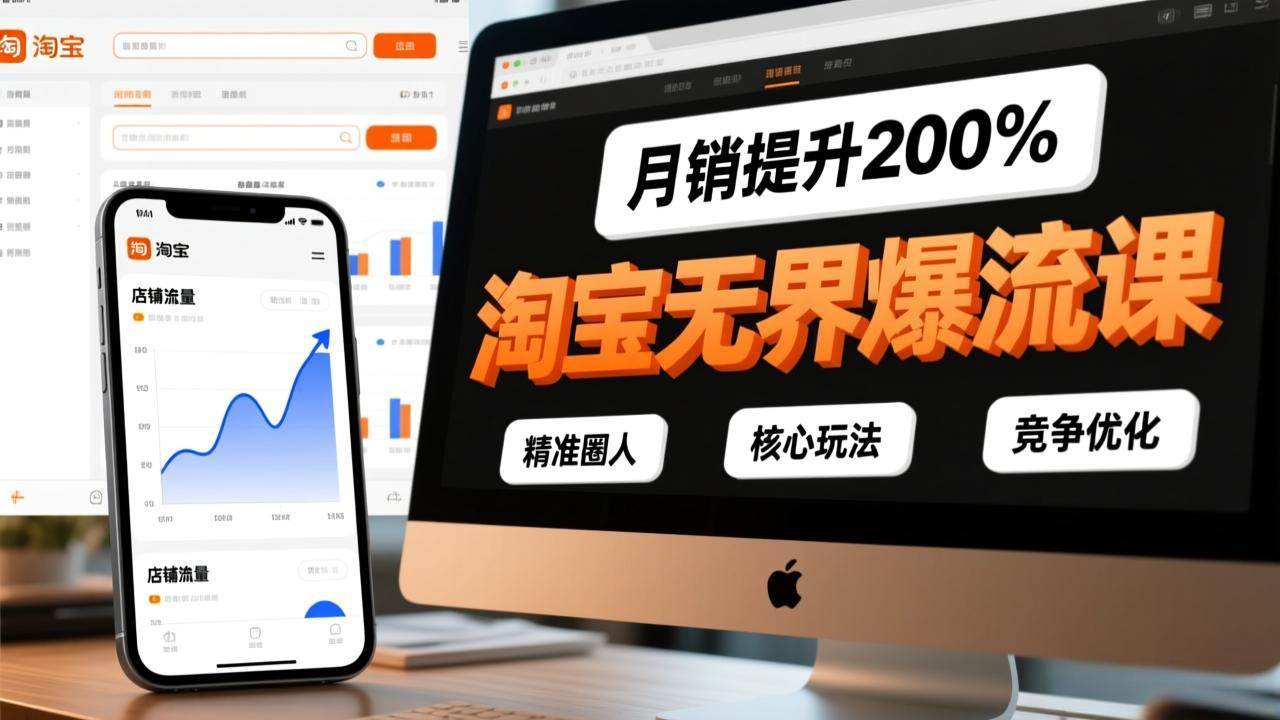 （17132期）淘宝无界爆流课，精准圈人、核心玩法、竞争优化，快速引爆店铺流量，月销提升200%-驿想项目网