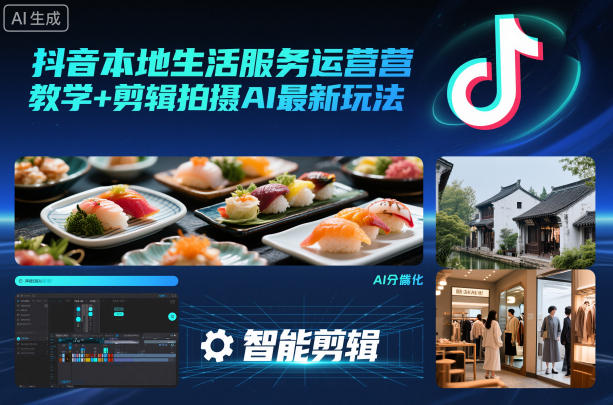 抖音本地生活服务运营教学+剪辑拍摄AI最新玩法-驿想项目网