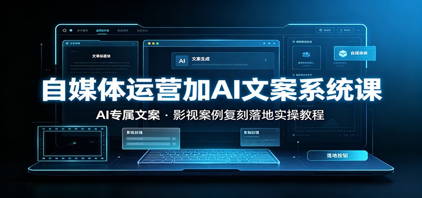 自媒体运营加AI文案系统课::AI专属文案,影视案例复刻落地实操教程-驿想项目网