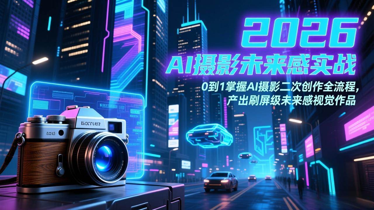 （17584期）2026 AI摄影未来感实战：0到1掌握AI摄影二次创作全流程，产出刷屏级未来感视觉作品-驿想项目网