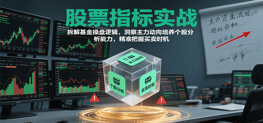 股票指标实战，拆解基金操盘逻辑，洞察主力动向培养个股分析能力，精准把握买卖时机-驿想项目网
