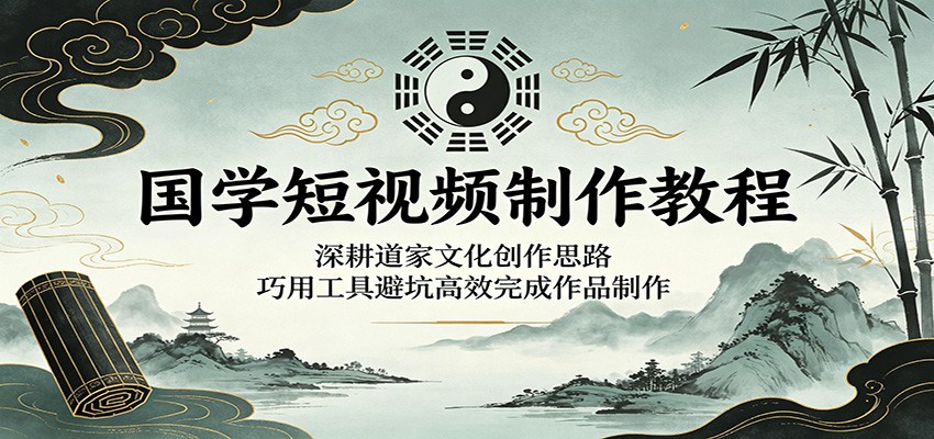 国学短视频制作教程：深耕道家文化创作思路，巧用工具避坑高效完成作品制作-驿想项目网