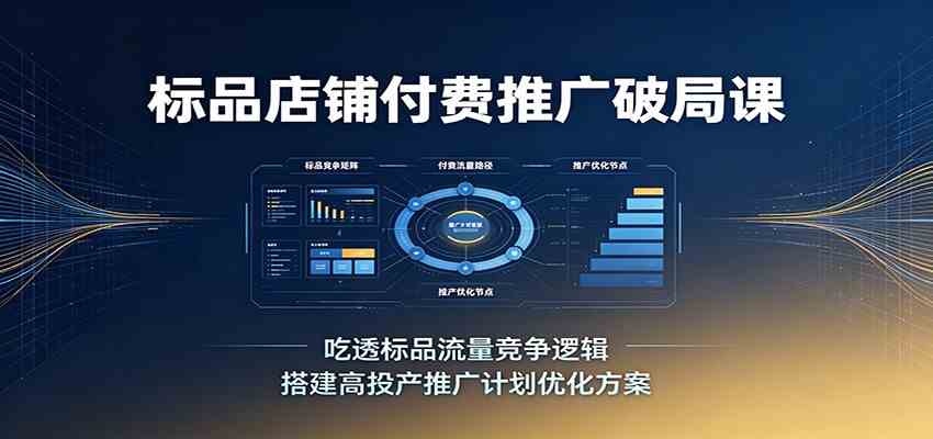 标品店铺付费推广破局课：吃透标品流量竞争逻辑，搭建高投产推广计划优化方案-驿想项目网