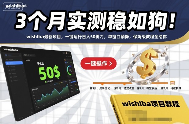 3个月实测稳如狗!wishlba最新项目,一键运行日入50美刀,单窗口躺挣,保姆级教程全给你【揭秘】-驿想项目网