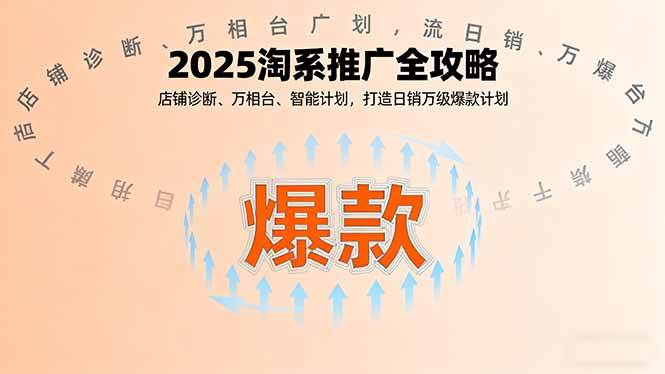 （16067期）2025淘系推广全攻略，店铺诊断、万相台、智能计划，打造日销万级爆款计划-驿想项目网