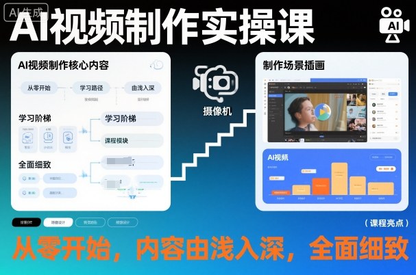 AI视频制作实操课，从零开始，内容由浅入深，全面细致-驿想项目网