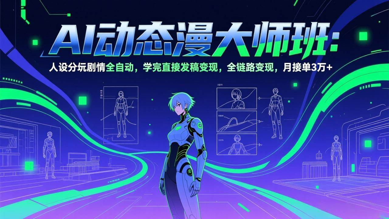 （17402期）AI动态漫剧大师班：人设分镜剧情全自动，学完直接发稿变现，全链路变现，月接单3万+-驿想项目网