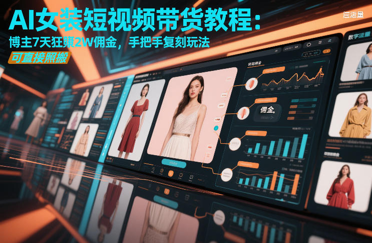 AI女装短视频带货教程：博主7天狂賺2W佣金，手把手复刻玩法，可直接照搬-驿想项目网