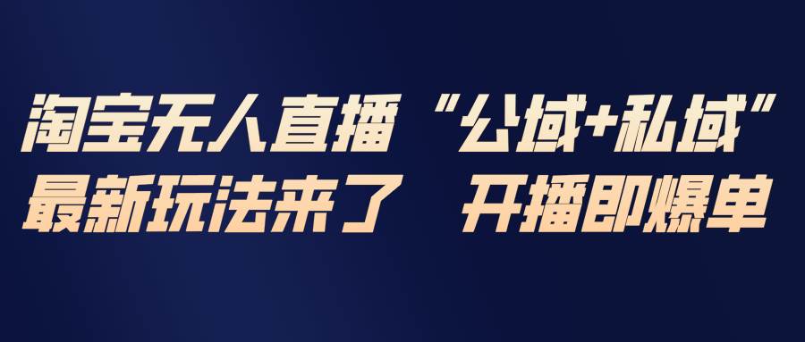 （17098期）淘宝无人直播最新玩法，包含私域和公域两种玩法-驿想项目网
