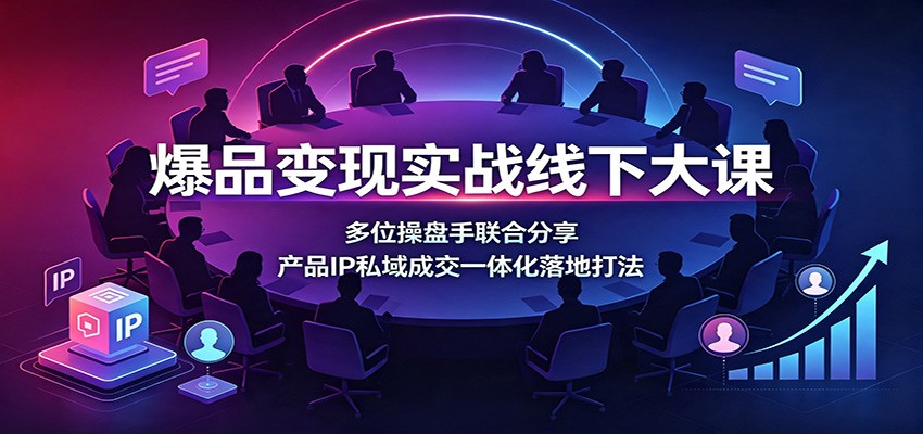 爆品变现实战线下大课：多位操盘手联合分享，产品IP私域成交一体化落地打法-驿想项目网