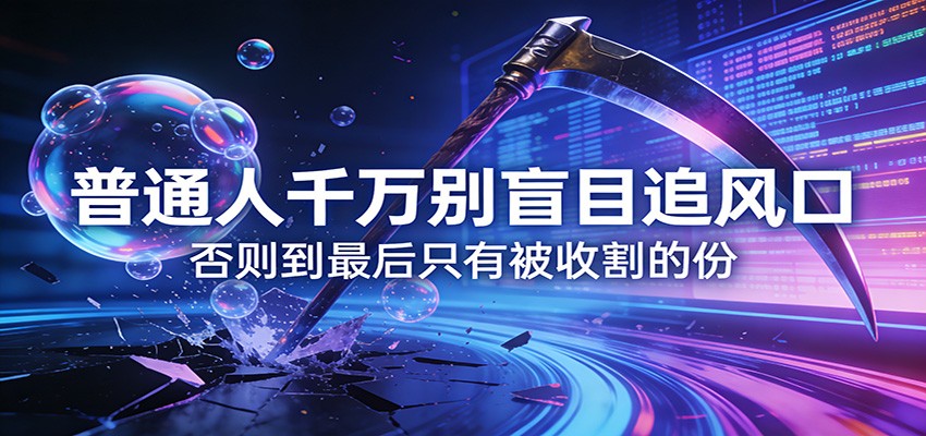 付费文章《通人千万别盲目追风口》否则到最后只有被收割的份-驿想项目网