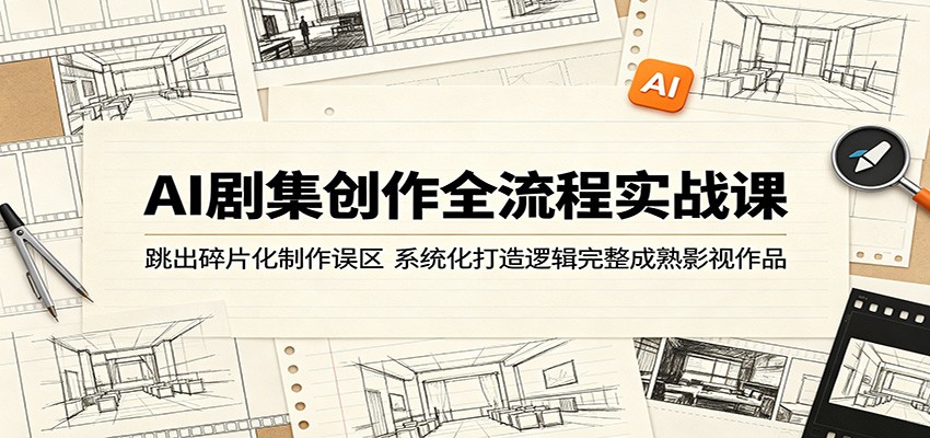 AI剧集创作全流程实战课：跳出碎片化制作误区，系统化打造逻辑完整成熟影视作品-驿想项目网