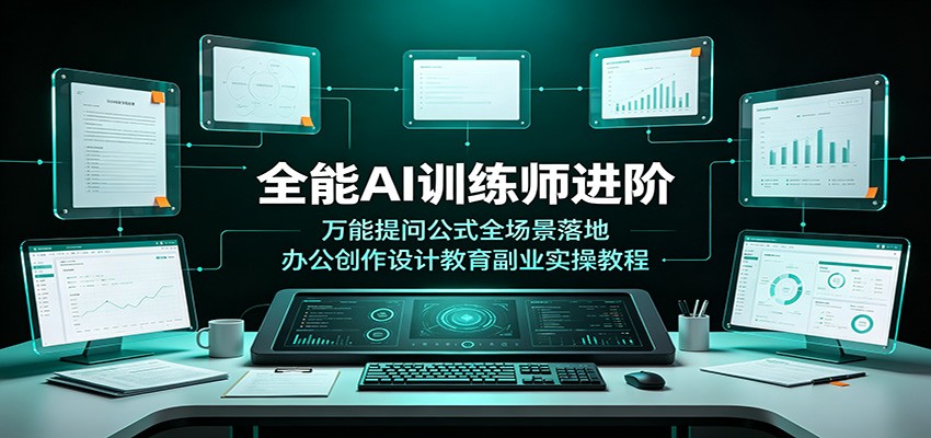 全能AI训练师进阶：万能提问公式全场景落地，办公创作设计教育副业实操教程-驿想项目网
