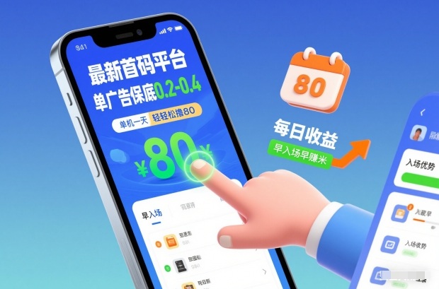 最新首码平台，单广告保底0.2-0.4，单机一天轻松撸80，早入场早賺米【揭秘】-驿想项目网